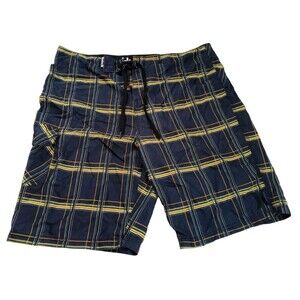 Men's Hurley Swim‎ Trunks Size 36 Multicolor Blue/Yellow